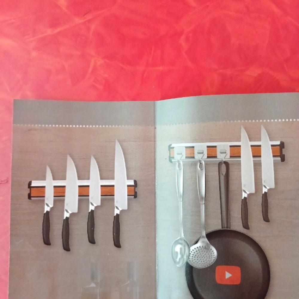 Magnetic knife and utensil hanger